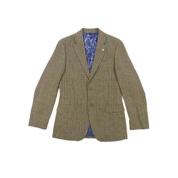Nautica Men's Modern-Fit Plaid Tweed Sport Coat (42L, Olive) - Picture 1 of 3